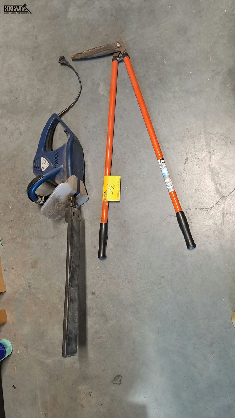 Electrische heggenschaar blauw Powerplus en handschaar grasb – foto 2 – kavel bij BOPA Auctions, Aarsele