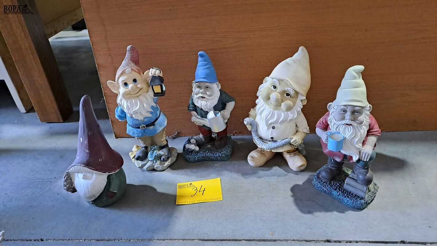 Tuinkabouters - 5 stuks – foto 2 – kavel bij BOPA Auctions, Aarsele