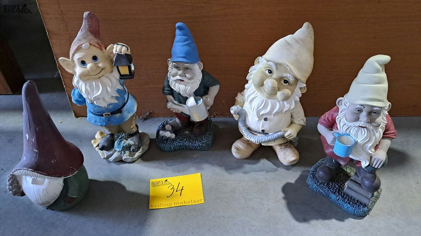 Tuinkabouters - 5 stuks – foto 4 – kavel bij BOPA Auctions, Aarsele