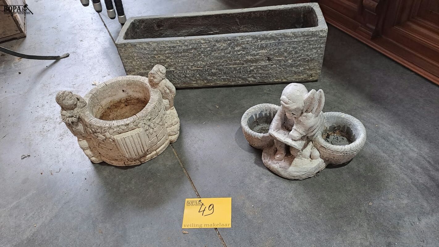 Rustieke bloempotten buiten - 3 stuks – foto 2 – kavel bij BOPA Auctions, Aarsele