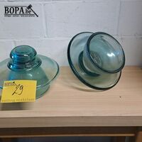 Glas isolator voor hoogspanningsleidingen, oude VHT22T, zeer – kavel bij BOPA Auctions, Aarsele