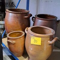 Antieken Keulse potten in geglazuurd aardewerk - 4 stuks – kavel bij BOPA Auctions, Aarsele