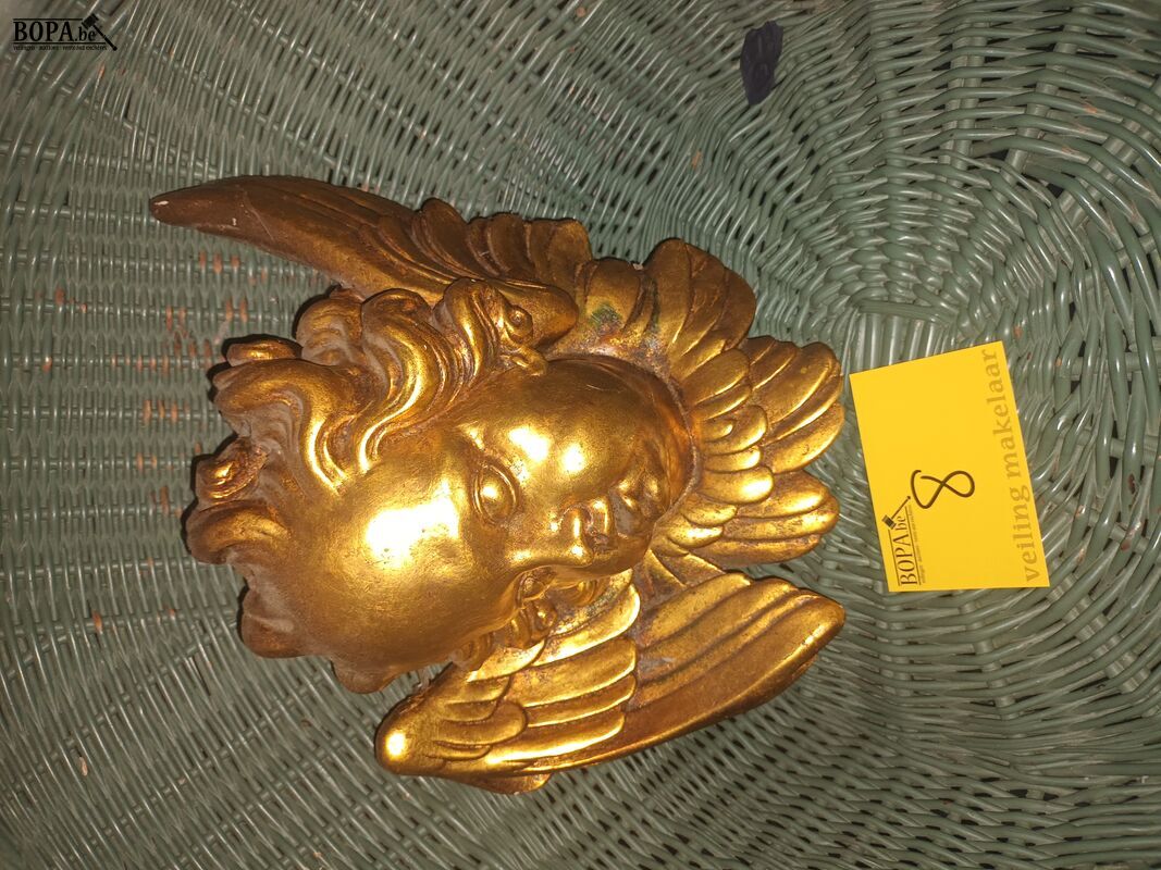 Vergulde engel in gips – foto 2 – kavel bij BOPA Auctions, Ieper