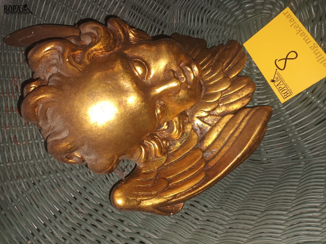 Vergulde engel in gips – foto 4 – kavel bij BOPA Auctions, Ieper