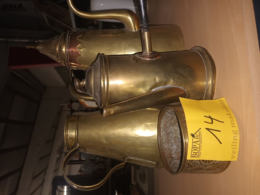 Koperen kannen en potje. 4 stuks – foto 2 – kavel bij BOPA Auctions, Ieper
