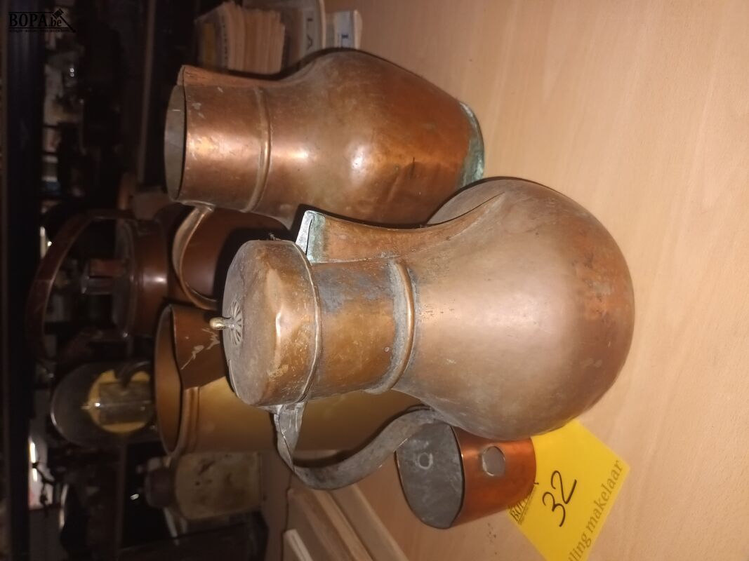 Koperen kannen en potje. 4 stuks – foto 2 – kavel bij BOPA Auctions, Ieper