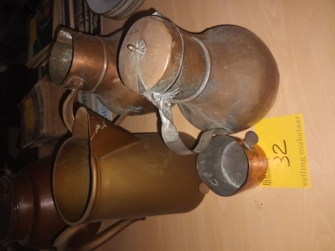Koperen kannen en potje. 4 stuks – foto 3 – kavel bij BOPA Auctions, Ieper