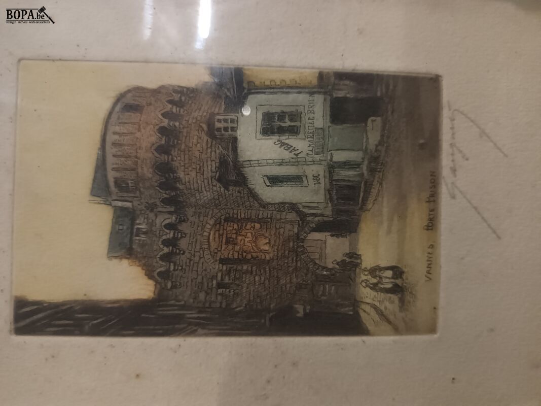 Etsen in kader. 2 stuks – foto 6 – kavel bij BOPA Auctions, Ieper