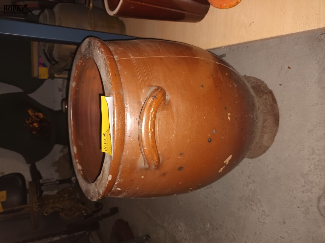Antieke geglazuurde voorraadpot – foto 2 – kavel bij BOPA Auctions, Ieper
