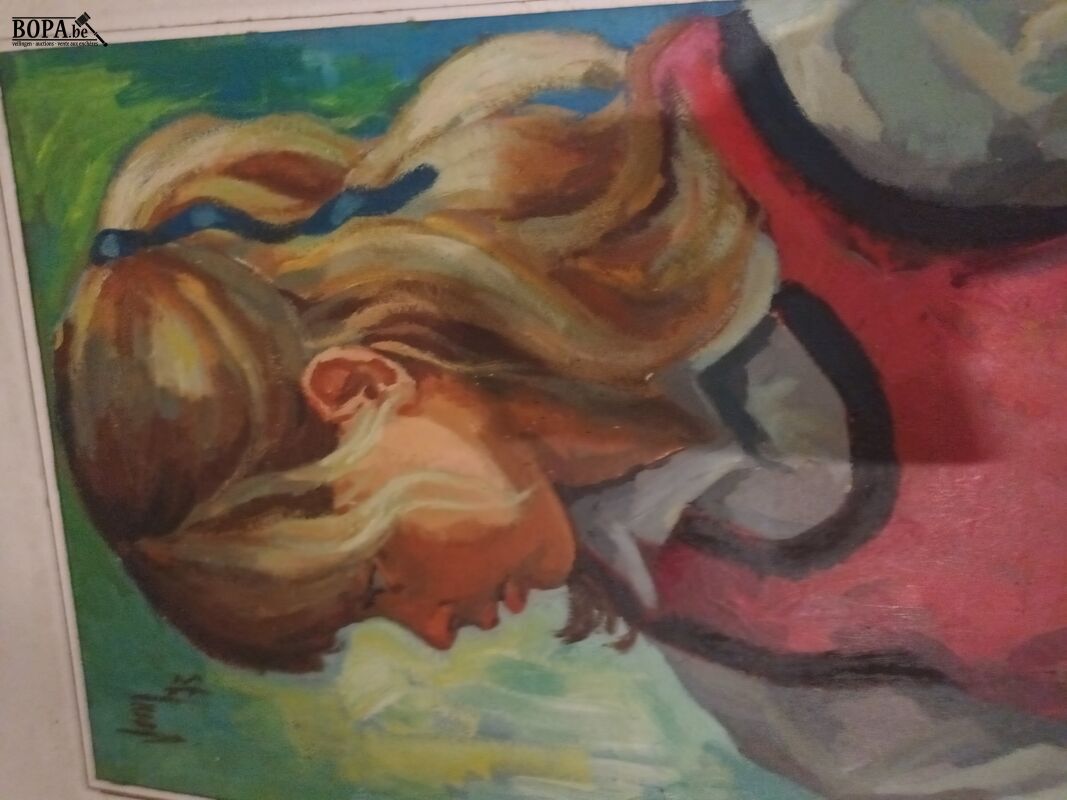 Schilderij van kind in kader – foto 3 – kavel bij BOPA Auctions, Ieper