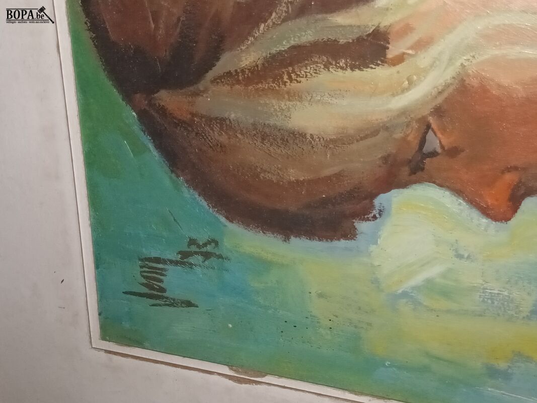 Schilderij van kind in kader – foto 4 – kavel bij BOPA Auctions, Ieper