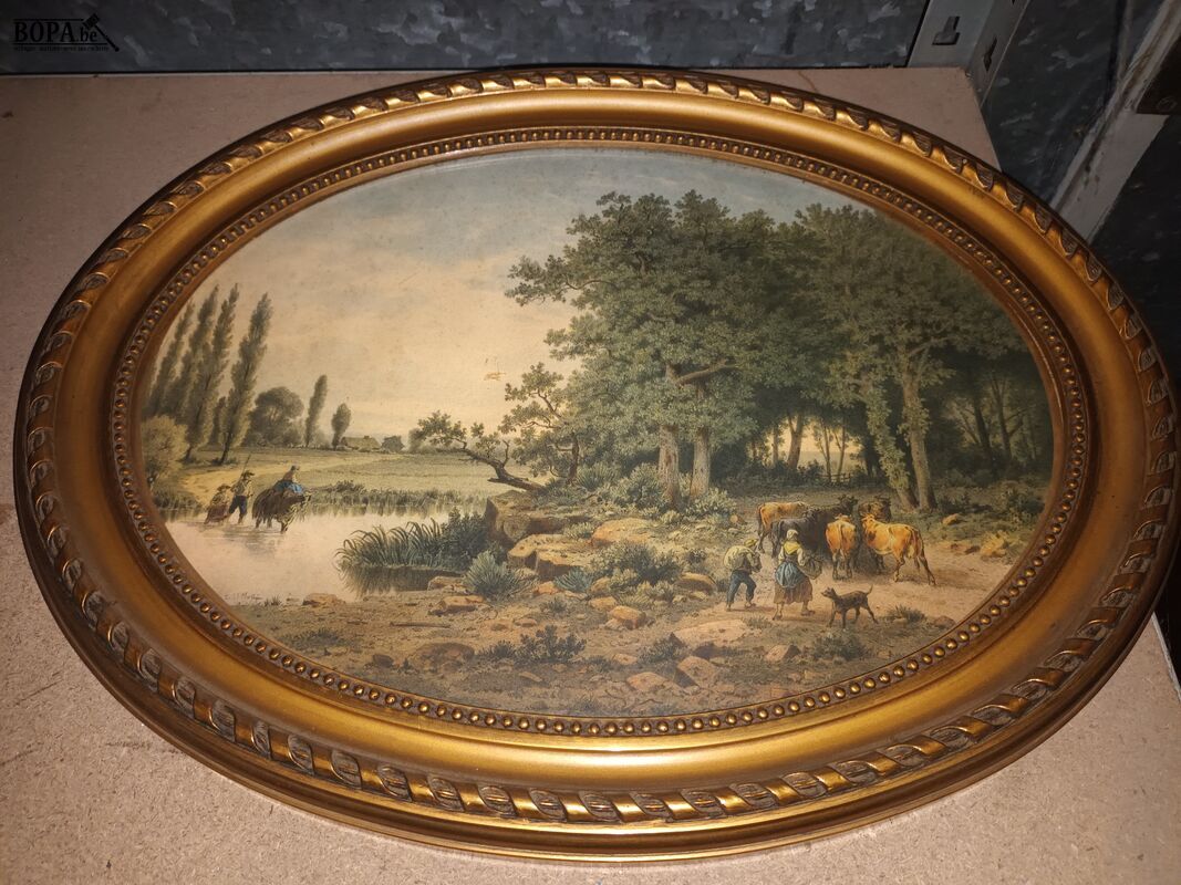Vergulde kader met prent – foto 3 – kavel bij BOPA Auctions, Ieper