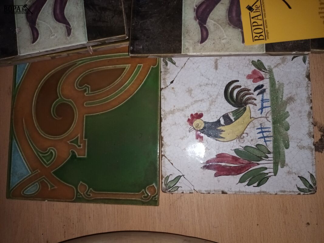 Antieke wandtegels. 8 stuks – foto 3 – kavel bij BOPA Auctions, Ieper
