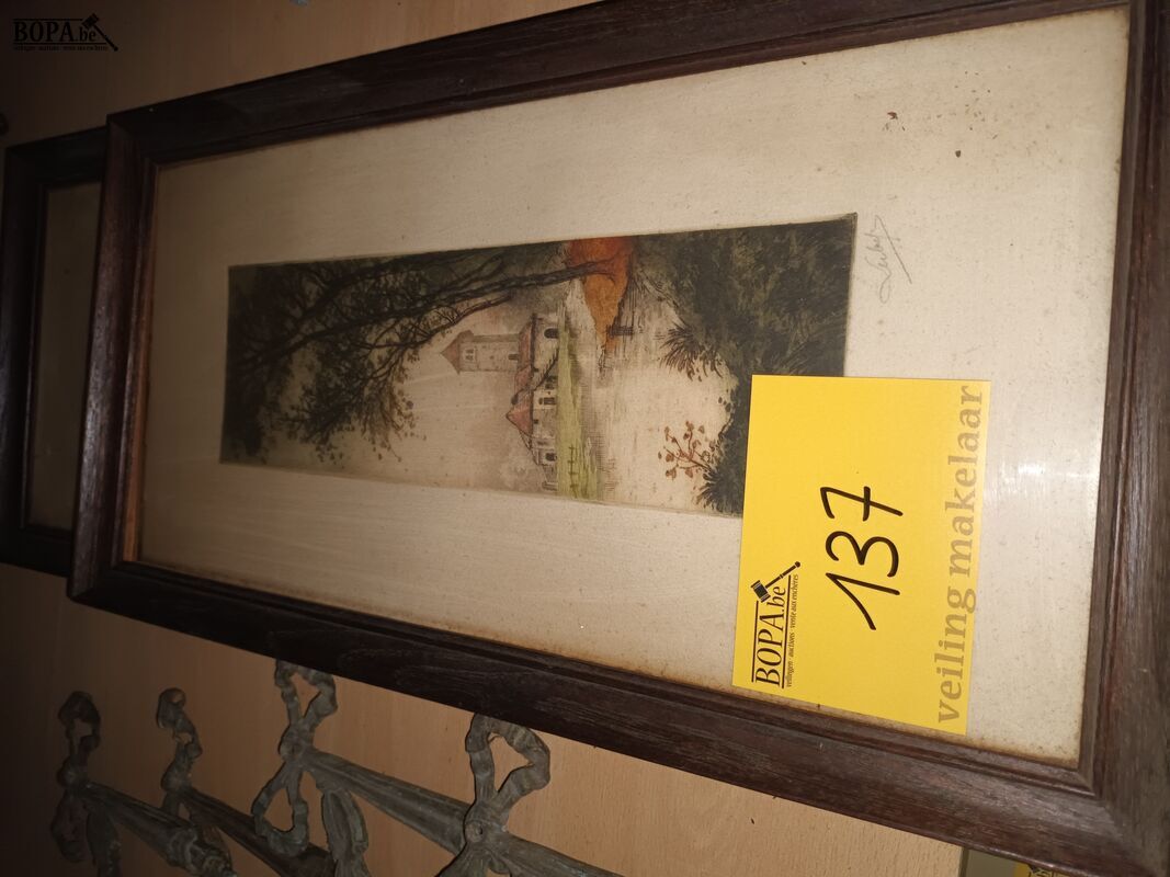 Etsen in kader. 2 stuks – foto 2 – kavel bij BOPA Auctions, Ieper