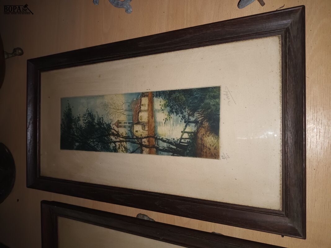 Etsen in kader. 2 stuks – foto 6 – kavel bij BOPA Auctions, Ieper