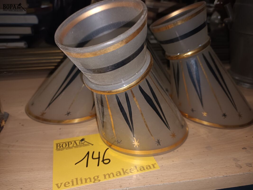 Retro lampenkappen. 4 stuks – foto 3 – kavel bij BOPA Auctions, Ieper