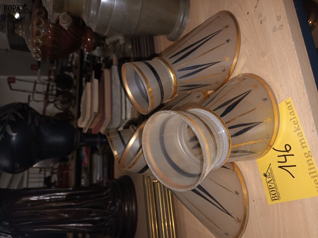 Retro lampenkappen. 4 stuks – foto 2 – kavel bij BOPA Auctions, Ieper