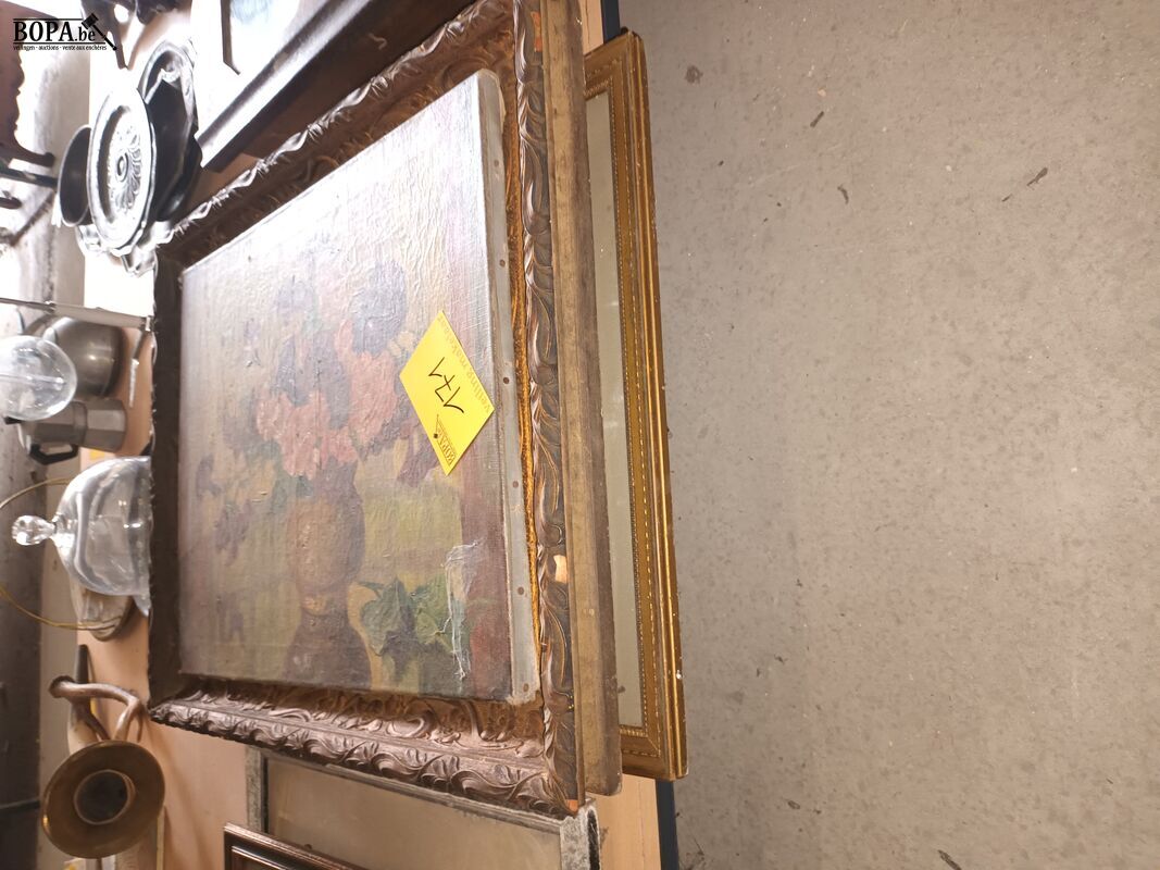 Schilderijen met bloemen. 4 stuks – foto 2 – kavel bij BOPA Auctions, Ieper