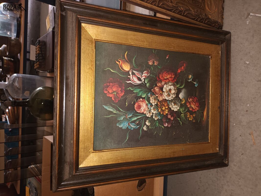 Schilderijen met bloemen. 4 stuks – foto 6 – kavel bij BOPA Auctions, Ieper