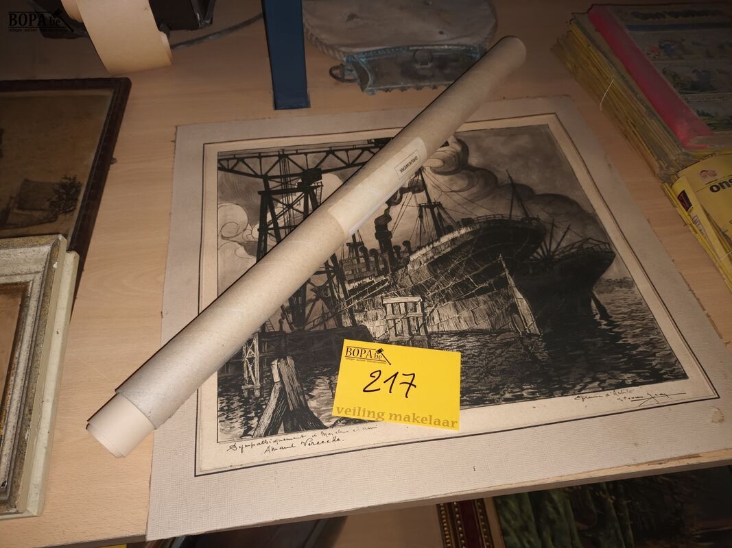 Oude tekeningen. 2 stuks – foto 2 – kavel bij BOPA Auctions, Ieper