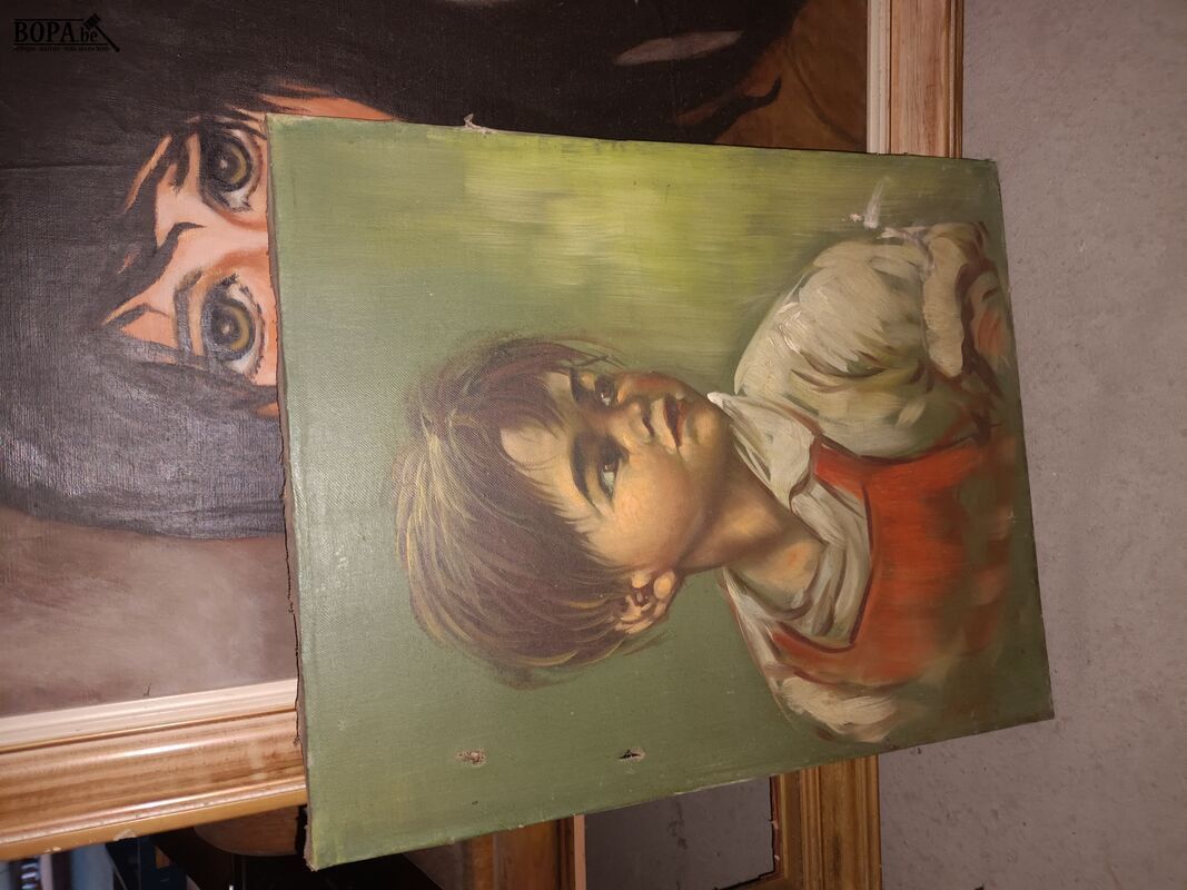 Schilderijen en kader. 3 stuks – foto 3 – kavel bij BOPA Auctions, Ieper