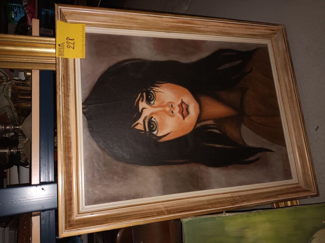 Schilderijen en kader. 3 stuks – foto 4 – kavel bij BOPA Auctions, Ieper
