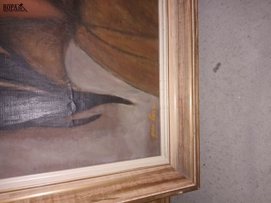Schilderijen en kader. 3 stuks – foto 5 – kavel bij BOPA Auctions, Ieper