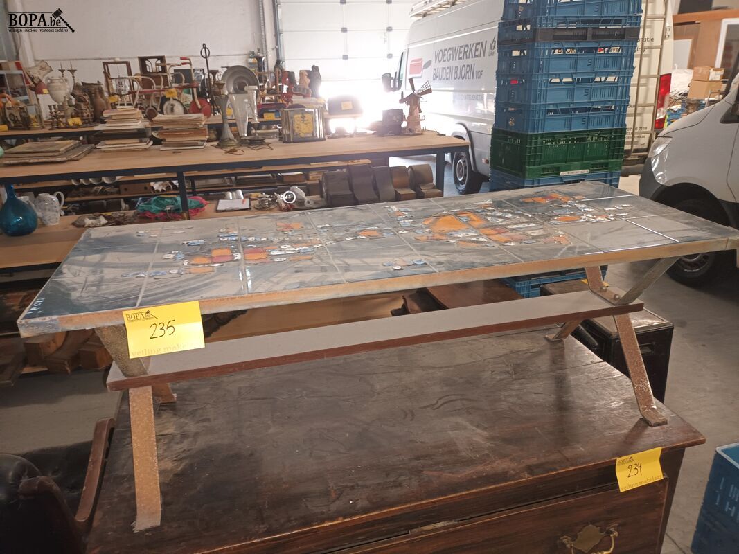 Vintage tafel met tegels Adri – foto 2 – kavel bij BOPA Auctions, Ieper