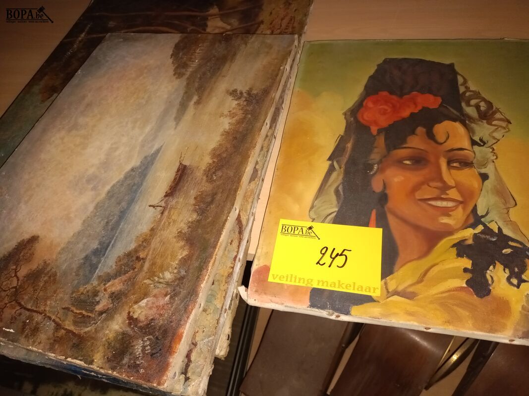 Schilderij op doek. 4 stuks – foto 2 – kavel bij BOPA Auctions, Ieper