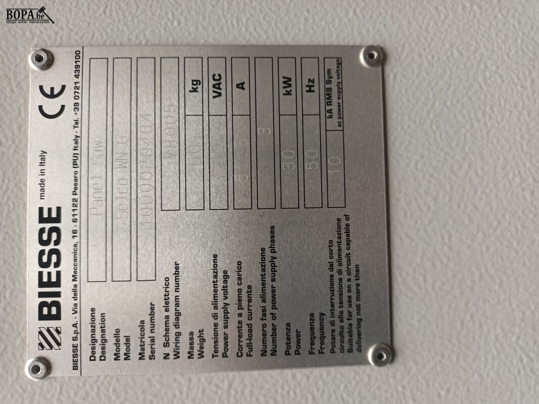 Biesse Selco WN6 opdeelzaagmachine – foto 11 – kavel bij BOPA Auctions, Poperinge