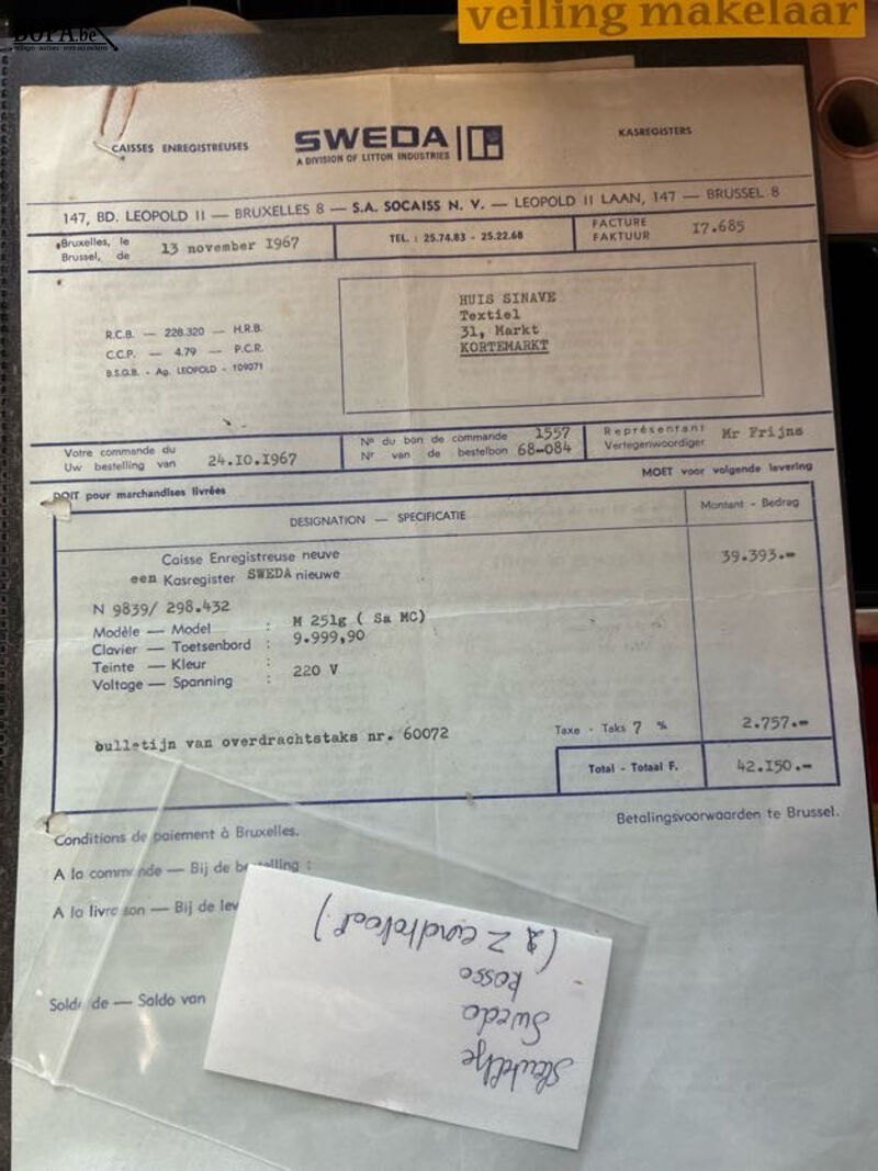 Vintage kassasysteem SWEDA – foto 3 – kavel bij BOPA Auctions, Oekene