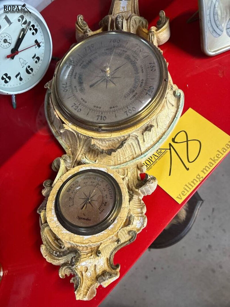 Lot vintage wekkerklokken + barometer – foto 5 – kavel bij BOPA Auctions, Oekene