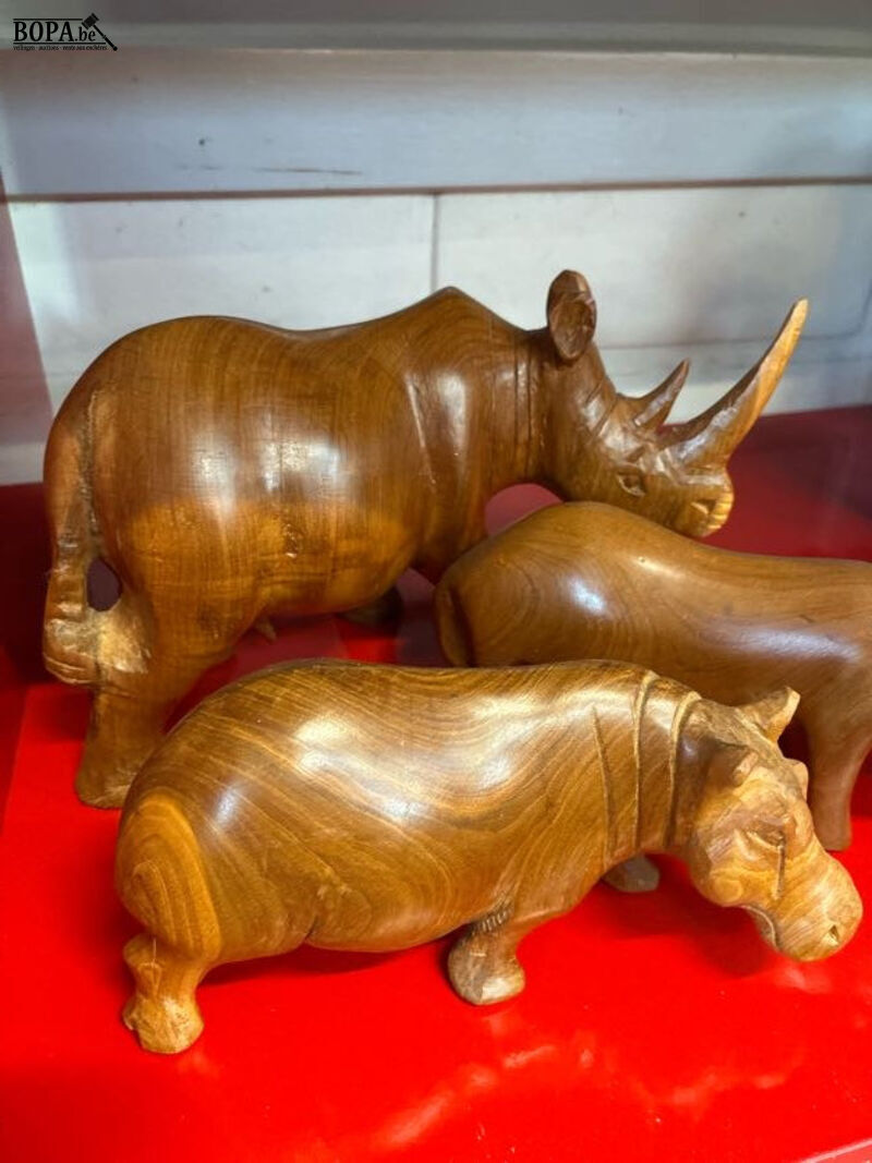 Houten dierenbeeldjes - 3 stuks – foto 5 – kavel bij BOPA Auctions, Oekene