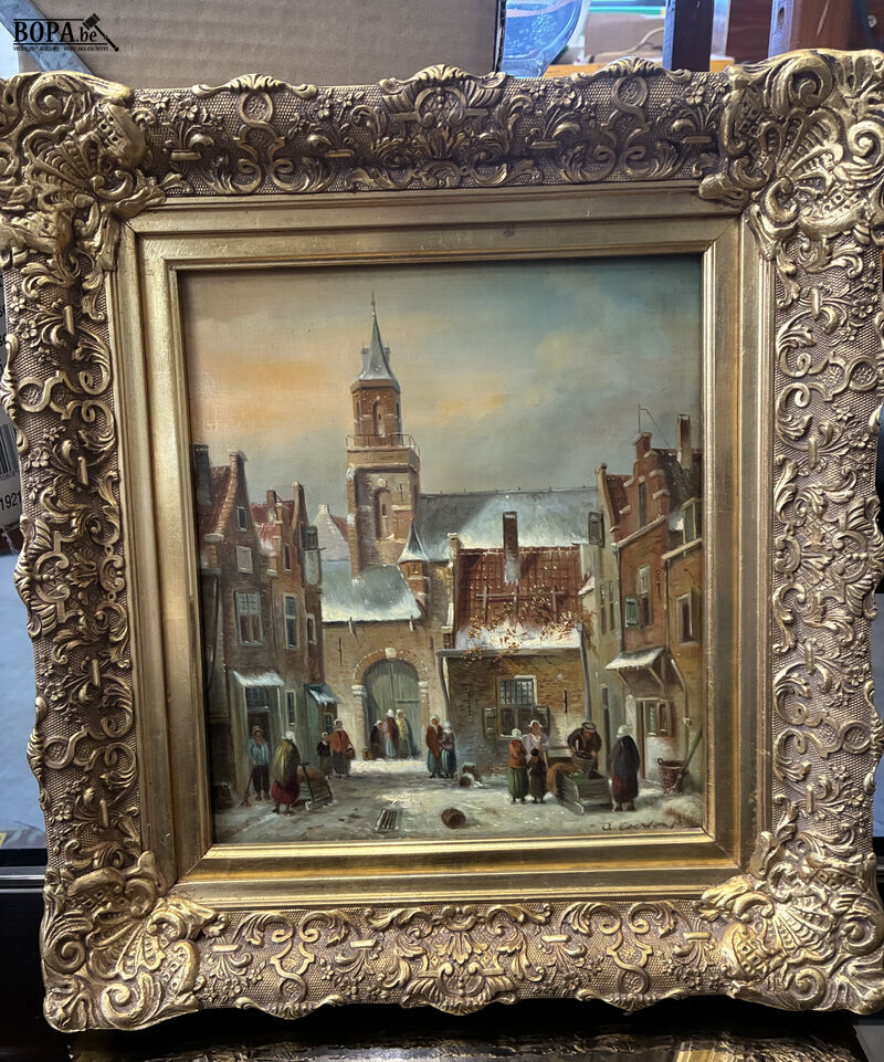 Schilderij tafereel get – foto 2 – kavel bij BOPA Auctions, Oekene