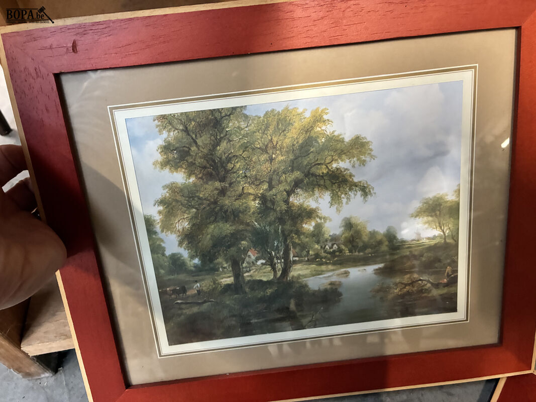 Ingelijste landschapsschilderijen - 2 stuks – foto 3 – kavel bij BOPA Auctions, Oekene
