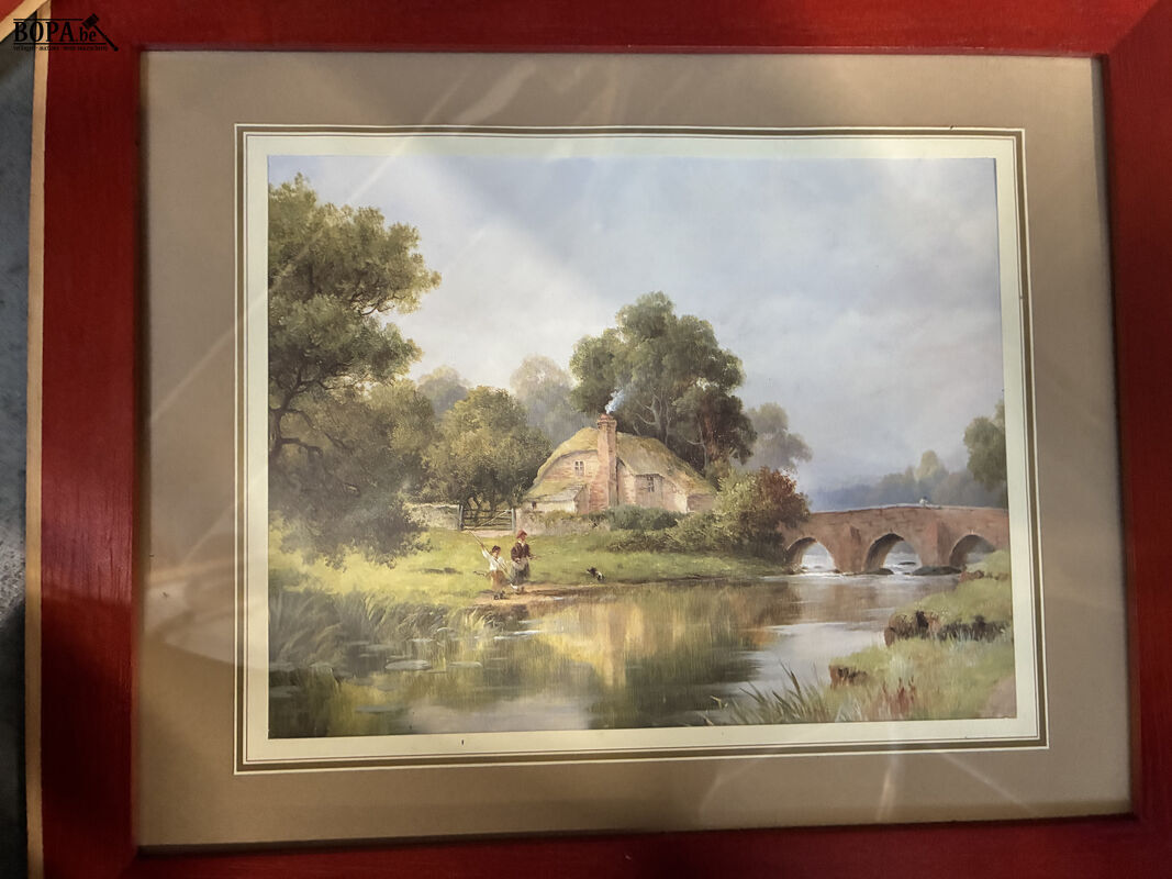 Ingelijste landschapsschilderijen - 2 stuks – foto 4 – kavel bij BOPA Auctions, Oekene