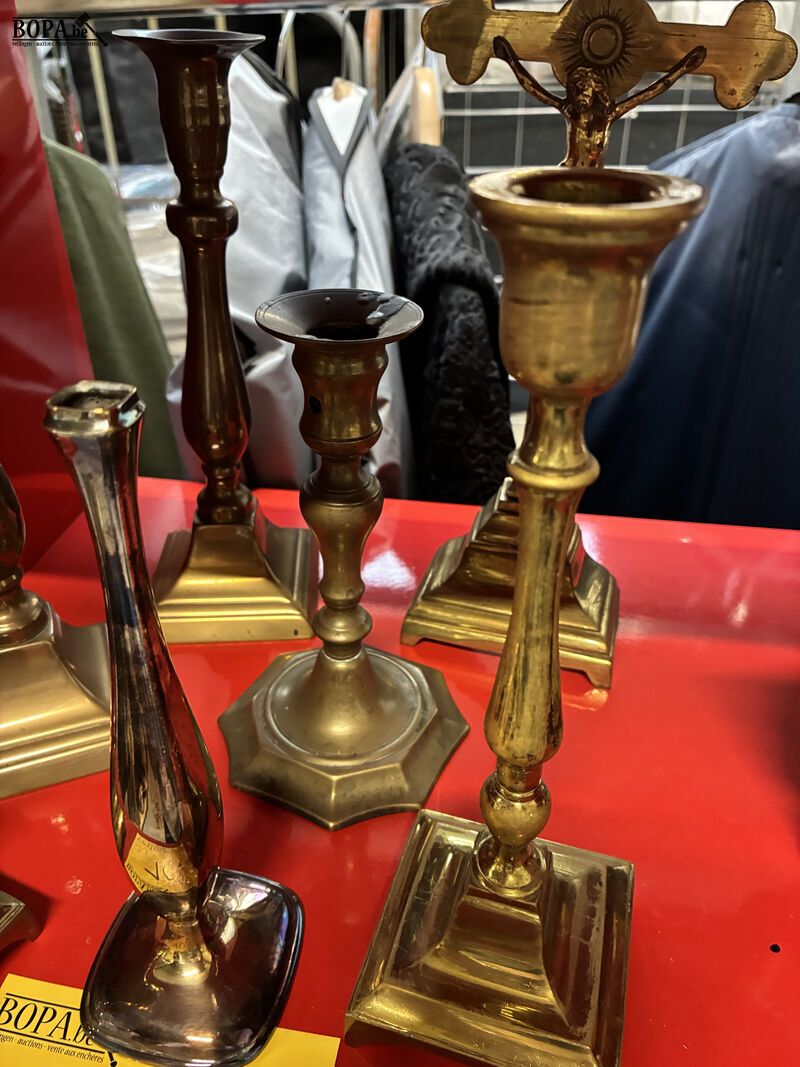 Antieke messing kandelaars – foto 4 – kavel bij BOPA Auctions, Oekene