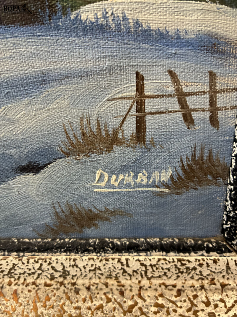Olieverfschilderij besneeuwd winterlandschap - get – foto 3 – kavel bij BOPA Auctions, Oekene