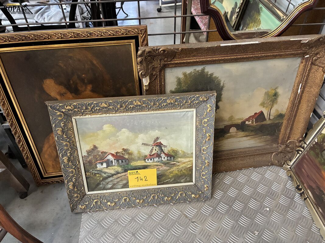 Lot schilderijen - 3 stuks – foto 2 – kavel bij BOPA Auctions, Oekene