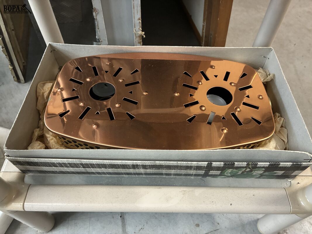 Vintage koperkleurige rechaud/warmhoudplaat – foto 5 – kavel bij BOPA Auctions, Oekene