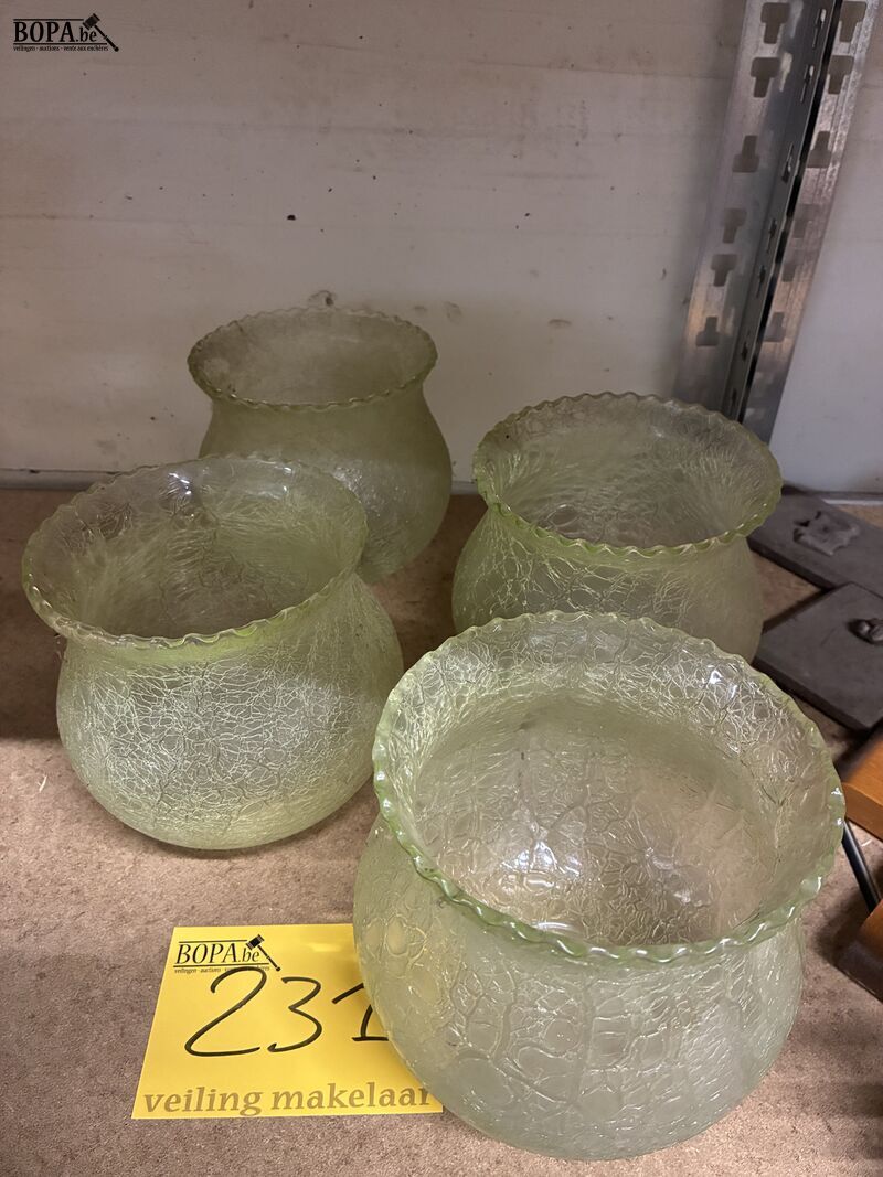 Retro glazen opzetstukken luster - 4 stuks – foto 2 – kavel bij BOPA Auctions, Oekene