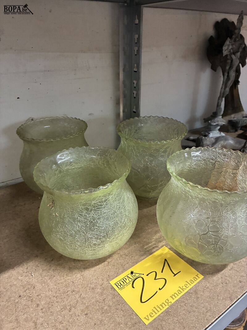 Retro glazen opzetstukken luster - 4 stuks – foto 3 – kavel bij BOPA Auctions, Oekene
