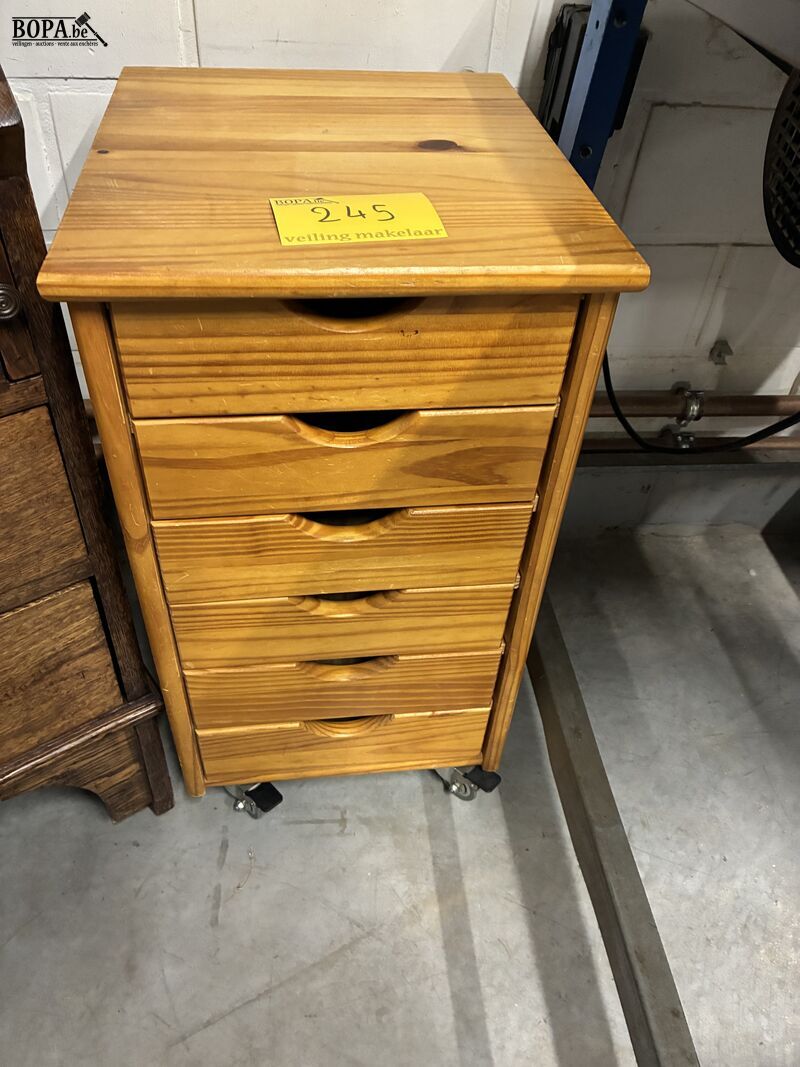 Vintage grenen ladenkastje 6 lades – foto 2 – kavel bij BOPA Auctions, Oekene