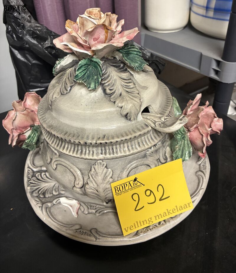 Keramieken soepterrine met serveerschaal – foto 2 – kavel bij BOPA Auctions, Oekene