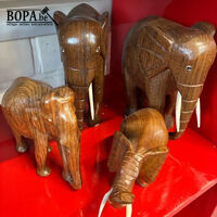 Vintage houten olifantenbeeldjes - 4 stuks – kavel bij BOPA Auctions, Oekene