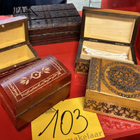 Vintage en antieke houten doosjes - 5 stuks – kavel bij BOPA Auctions, Oekene