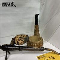 Decoratieve asbak en pijp - 2 stuks – kavel bij BOPA Auctions, Oekene
