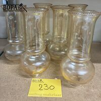 Retro glazen opzetstukken luster - 6 stuks – kavel bij BOPA Auctions, Oekene
