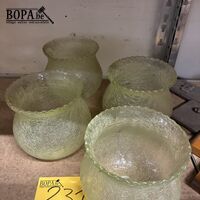 Retro glazen opzetstukken luster - 4 stuks – kavel bij BOPA Auctions, Oekene