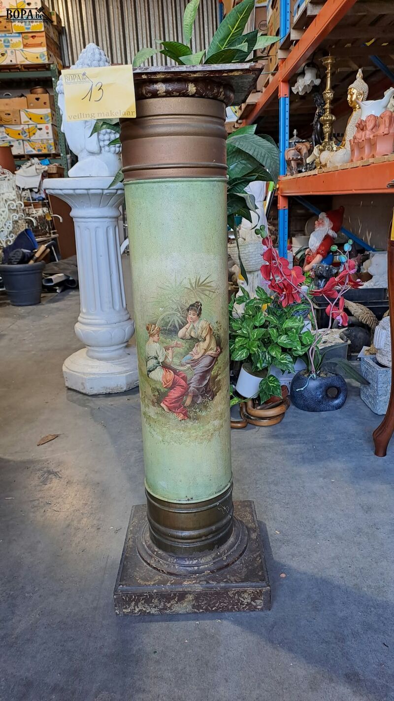 Frans beschilderde metalen zuil in groene tint - eind 19e E – foto 2 – kavel bij BOPA Auctions, Aarsele